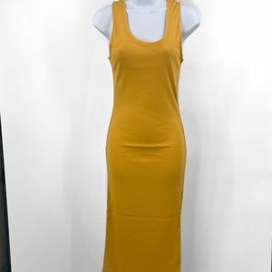 Ambiance Mustard Basic Rib Midi Tank Dress